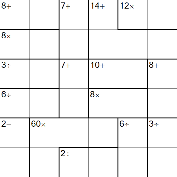 Calcudoku - Hard