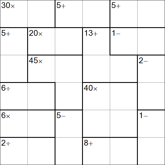 Calcudoku - Hard