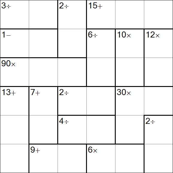 Calcudoku - Hard