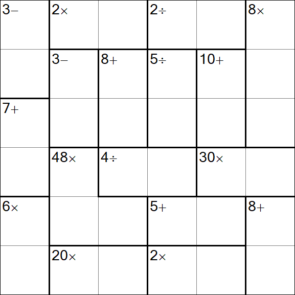Calcudoku - Hard