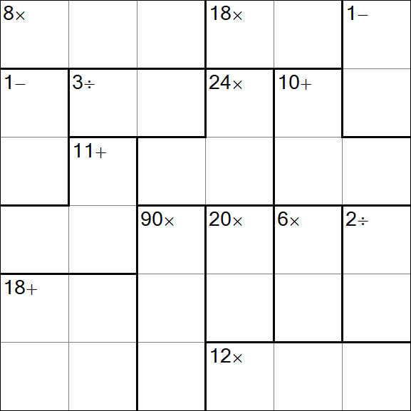 Calcudoku - Hard