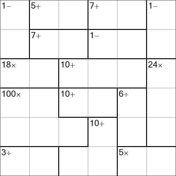Calcudoku - Difficile