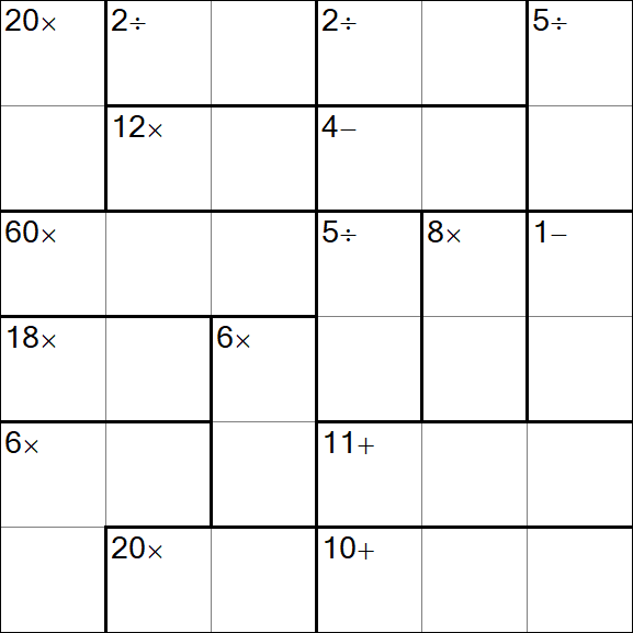 Calcudoku - Hard