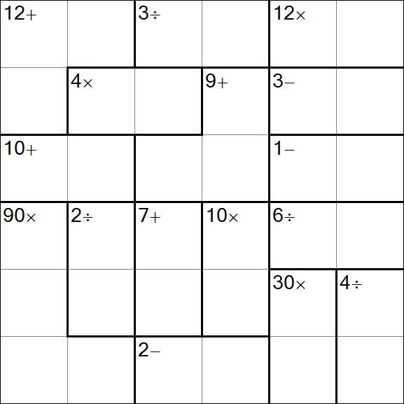 Calcudoku - Hard