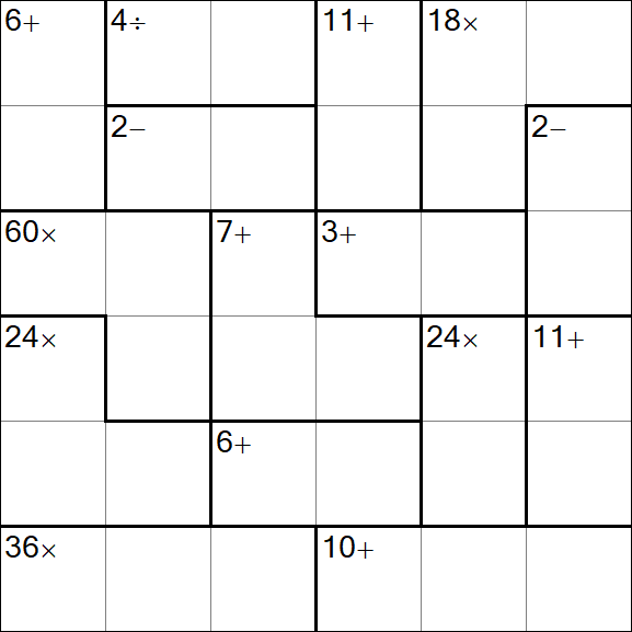 Calcudoku - Hard