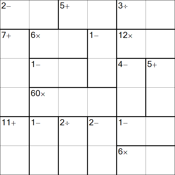 Calcudoku - Hard