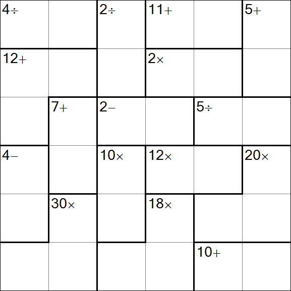 Calcudoku - Difícil