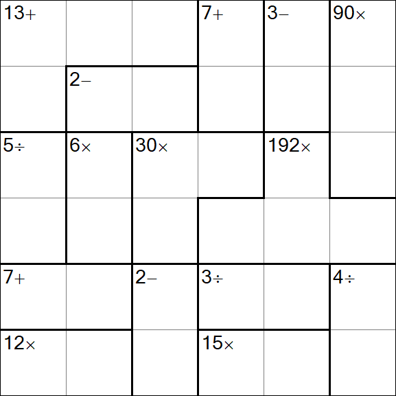 Calcudoku - Difícil