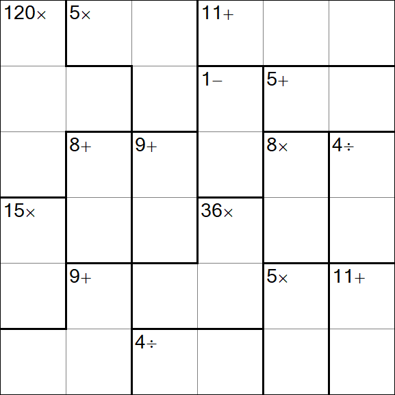 Calcudoku - Difícil