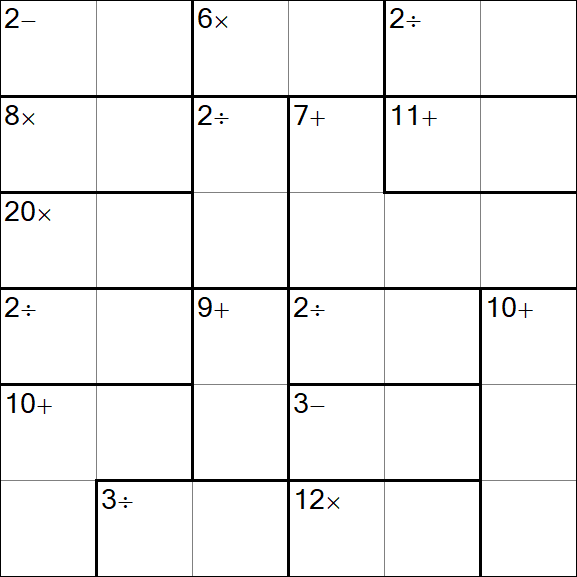 Calcudoku - Hard