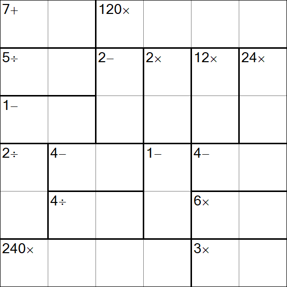 Calcudoku - Difícil