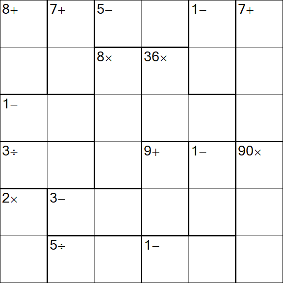 Calcudoku - Difícil