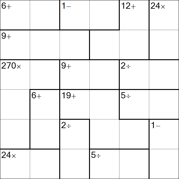 Calcudoku - Difícil