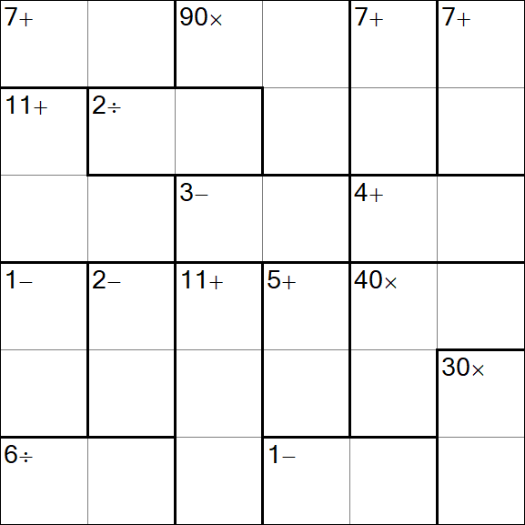 Calcudoku - Difícil