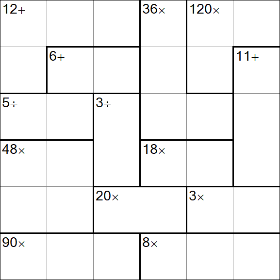 Calcudoku - Difícil