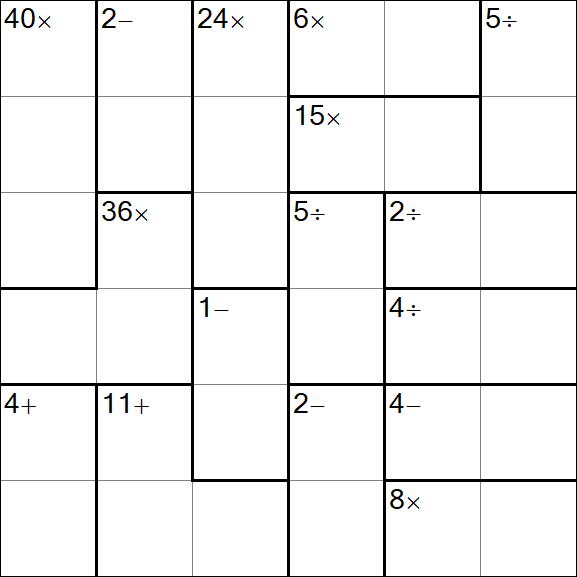 Calcudoku - Difícil
