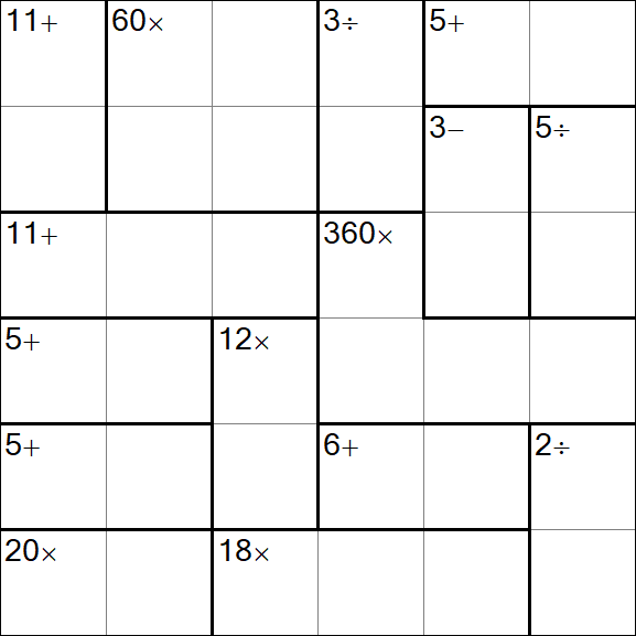 Calcudoku - Difícil