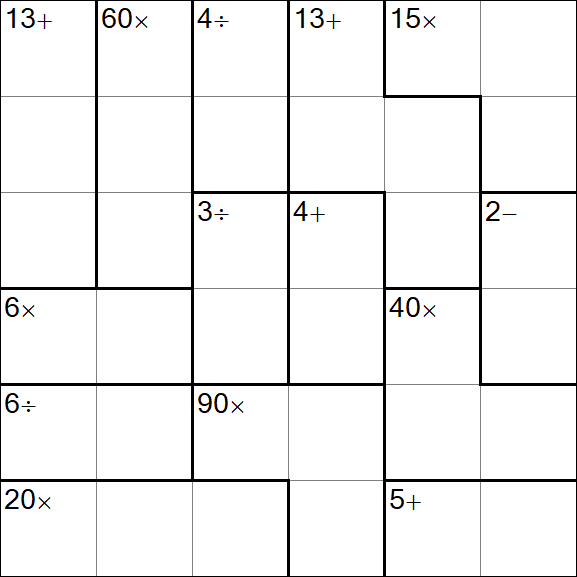 Calcudoku - Difícil