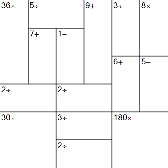 Calcudoku - Difícil