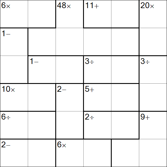 Calcudoku - Difícil