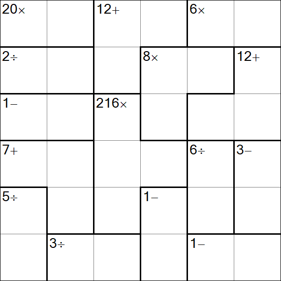 Calcudoku - Difícil