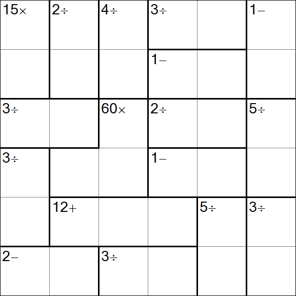 Calcudoku - Difícil
