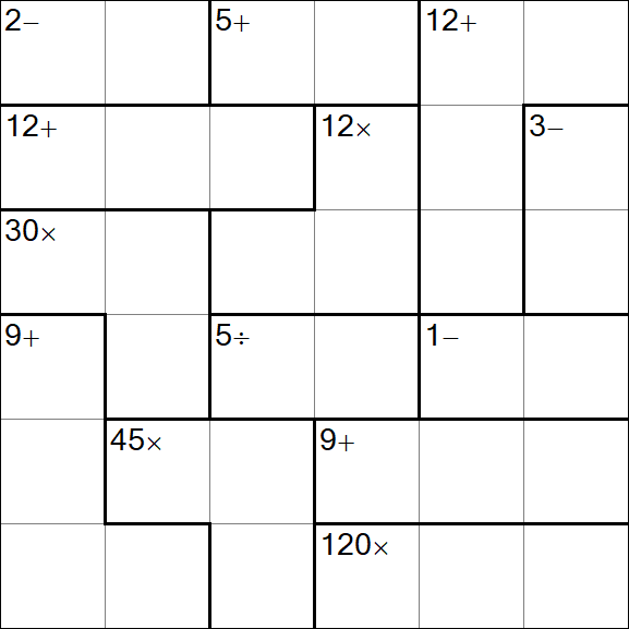 Calcudoku - Difícil