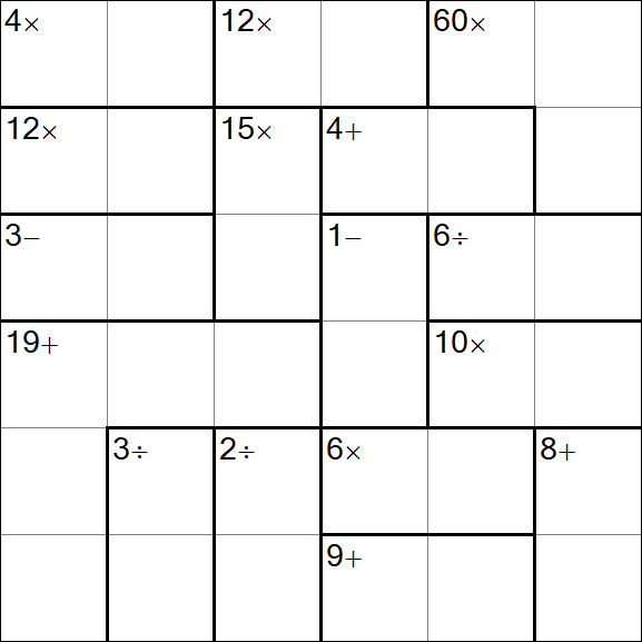 Calcudoku - Difícil
