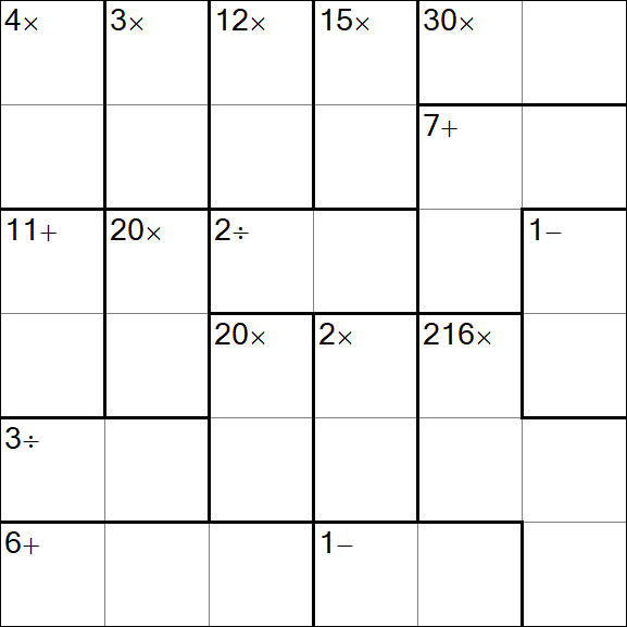 Calcudoku - Difícil