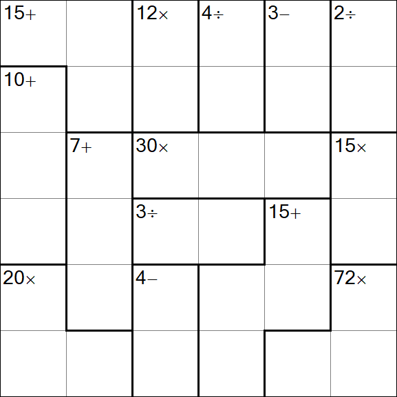 Calcudoku - Hard