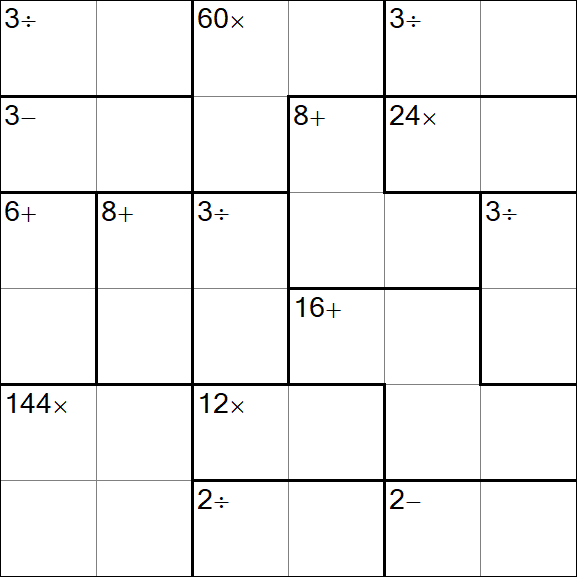 Calcudoku - Difícil