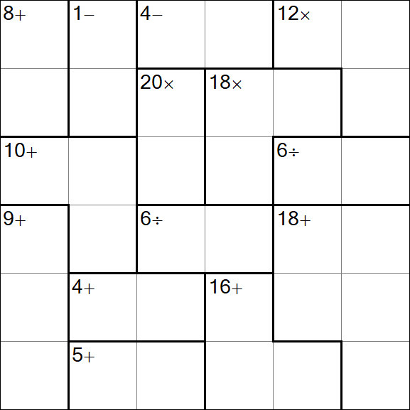 Calcudoku - Difícil