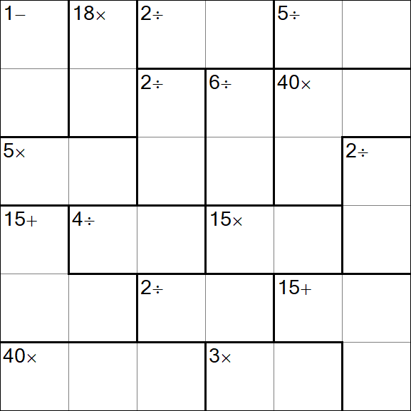 Calcudoku - Difícil
