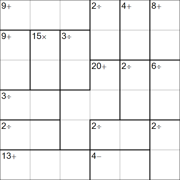 Calcudoku - Difícil