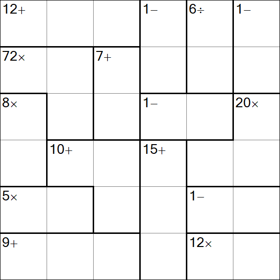 Calcudoku - Difícil