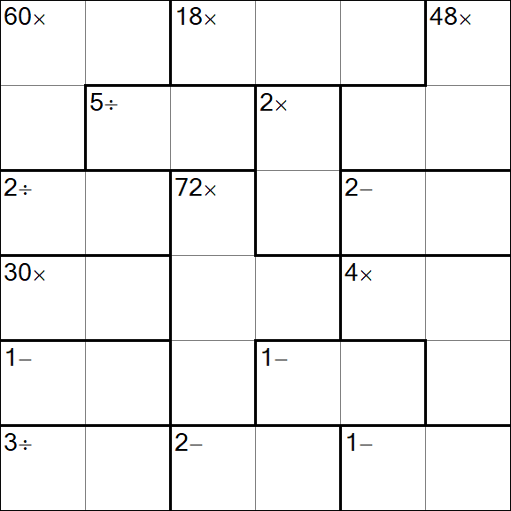 Calcudoku - Difícil