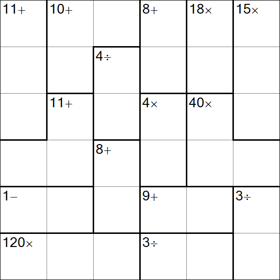 Calcudoku - Hard