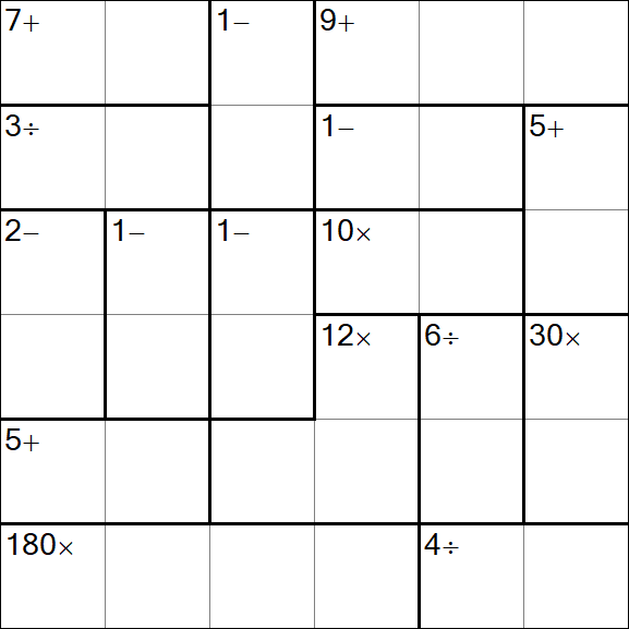 Calcudoku - Hard