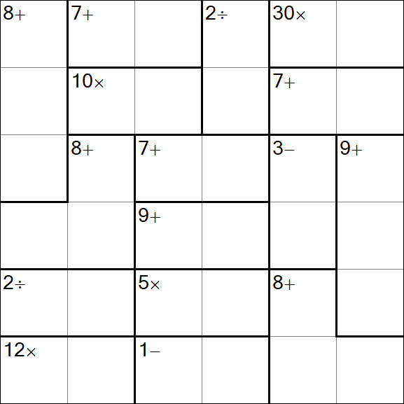 Calcudoku - Hard
