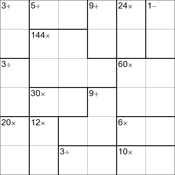 Calcudoku - Difícil
