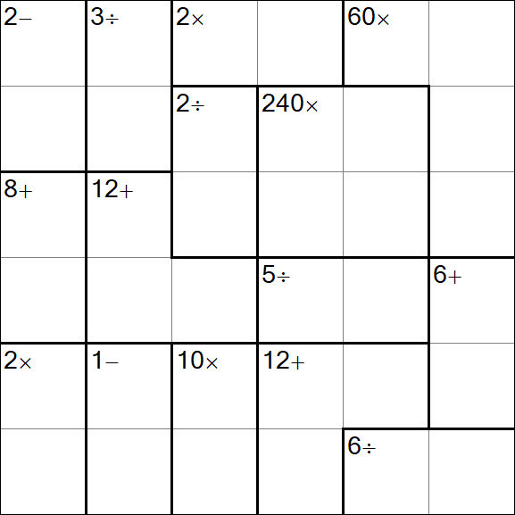 Calcudoku - Hard