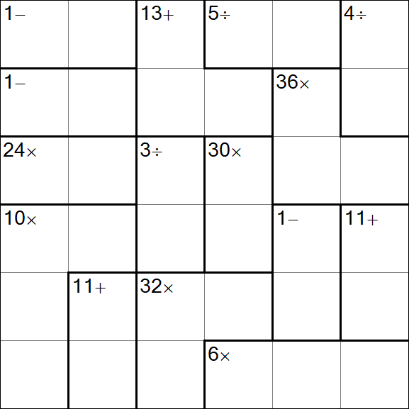 Calcudoku - Hard