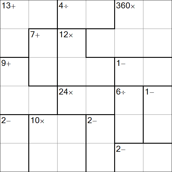 Calcudoku - Hard