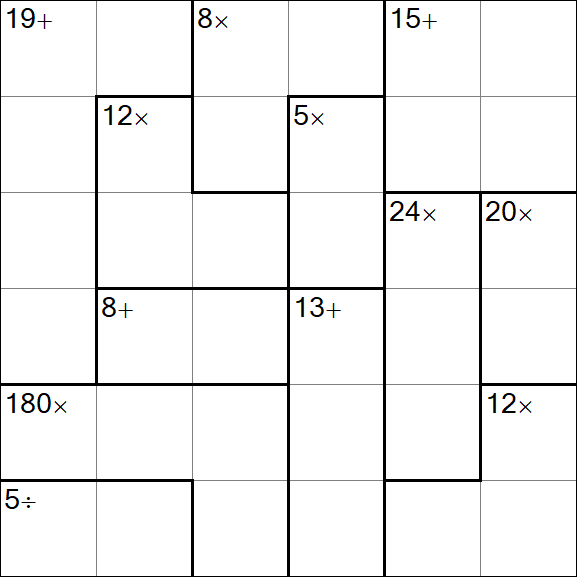 Calcudoku - Difícil