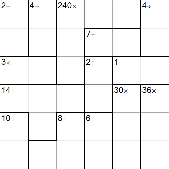 Calcudoku - Difícil