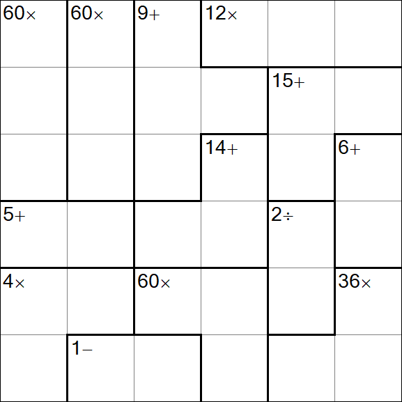 Calcudoku - Hard