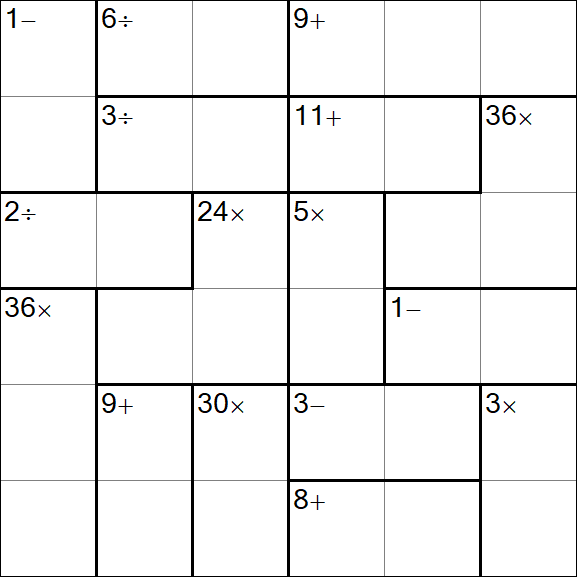 Calcudoku - Hard