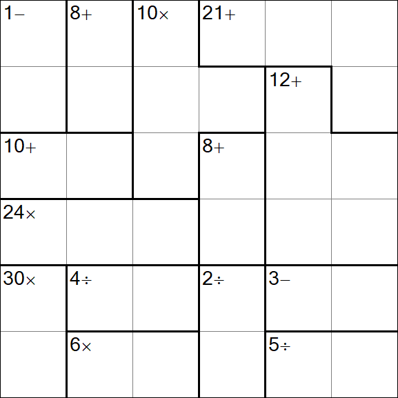 Calcudoku - Hard