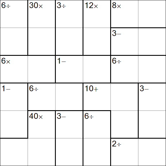 Calcudoku - Hard
