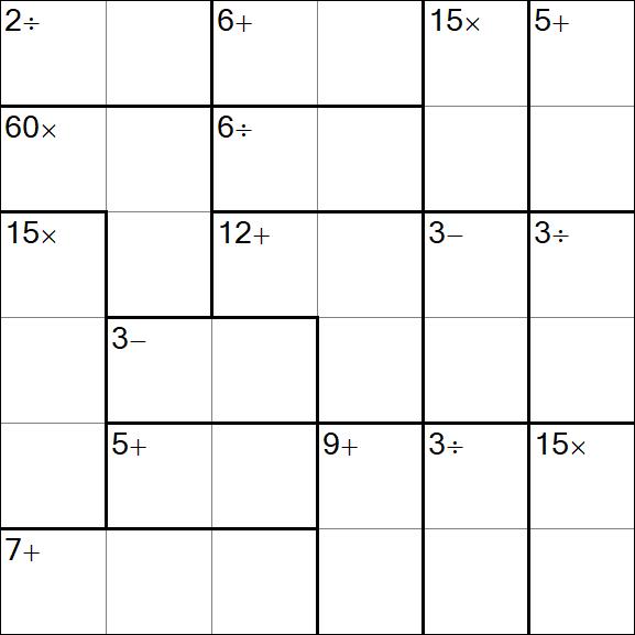 Calcudoku - Hard